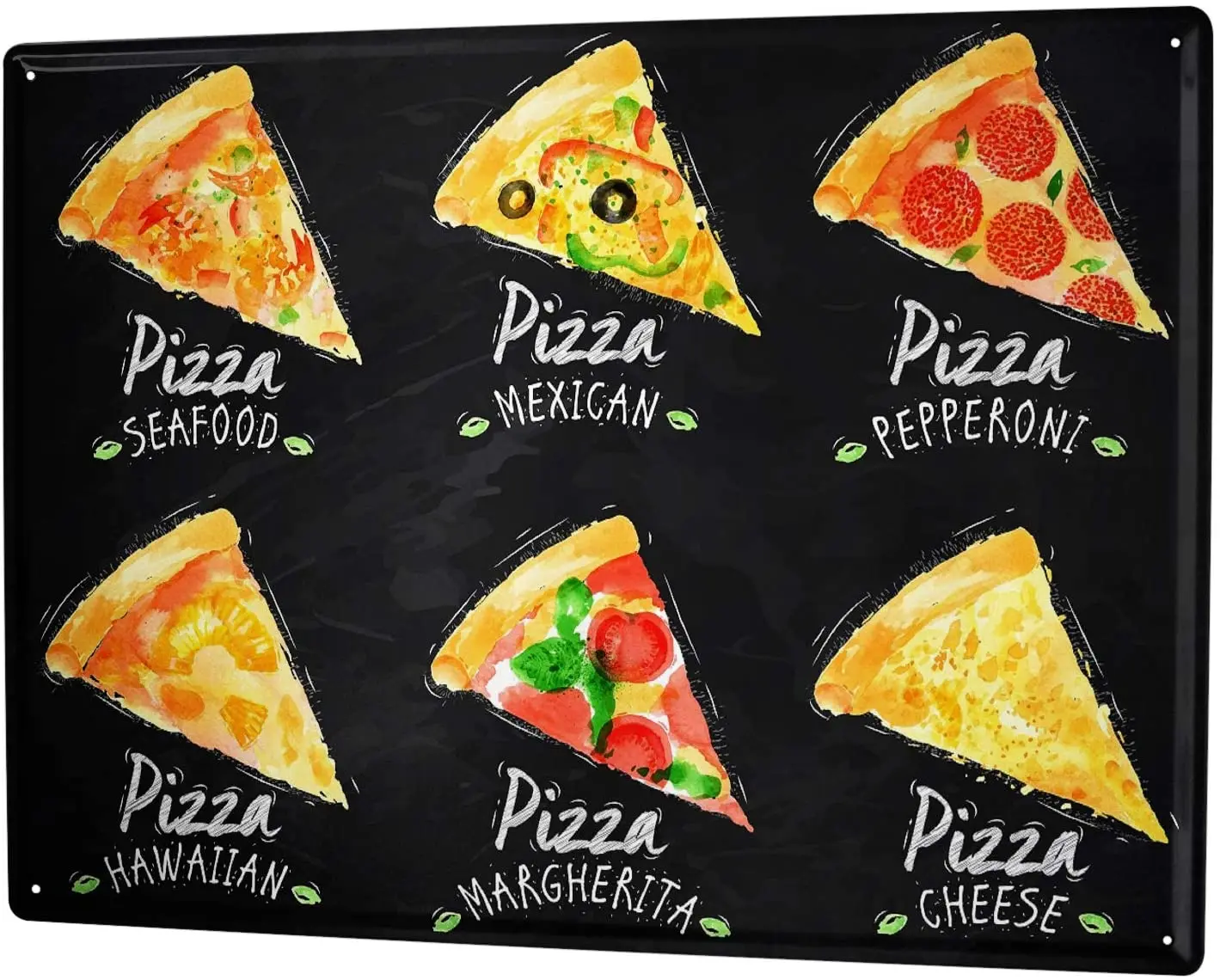 

Tin sign metal plate decoration sign retro pizza variant restaurant bar home wall art metal poster decoration plaque