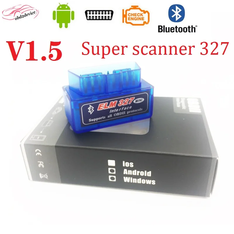 Super elm327 car code reader V1.5 Car tool Bluetooth Function OBD2 Car scanner ELM 327 Bluetooth 4.0 For Android/Symbian phone