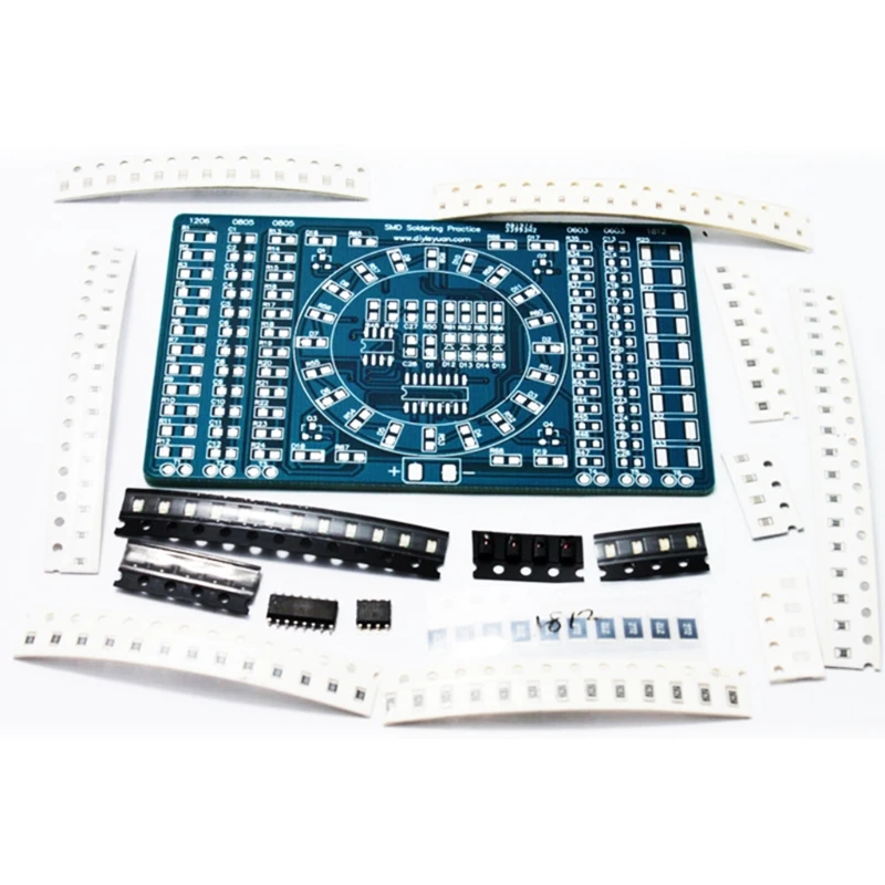

Rotating Flashing LED Components Soldering Practice Board Circuit Training Board Electricity Experiment Supply