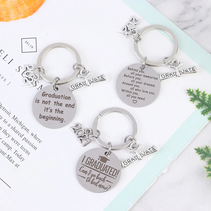 

Class Of 2021 Bag Pendant Jewelry Key Holder Stainless Fashion Accessories Graduation Gift Keyrings Keychain