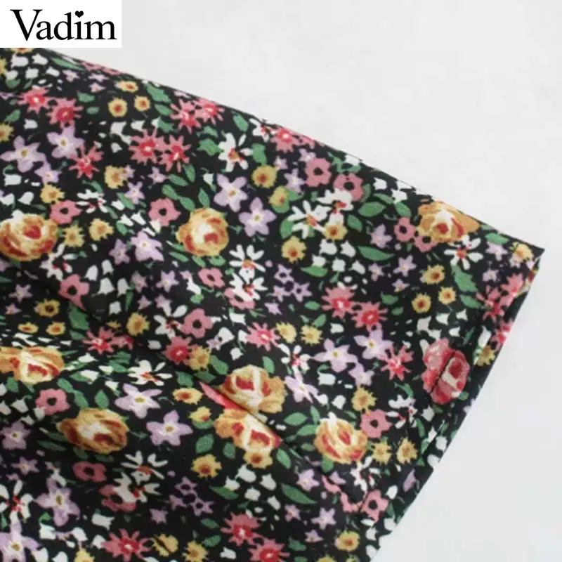 Женское элегантное платье vadim с цветочным принтом рубашка длинным рукавом и
