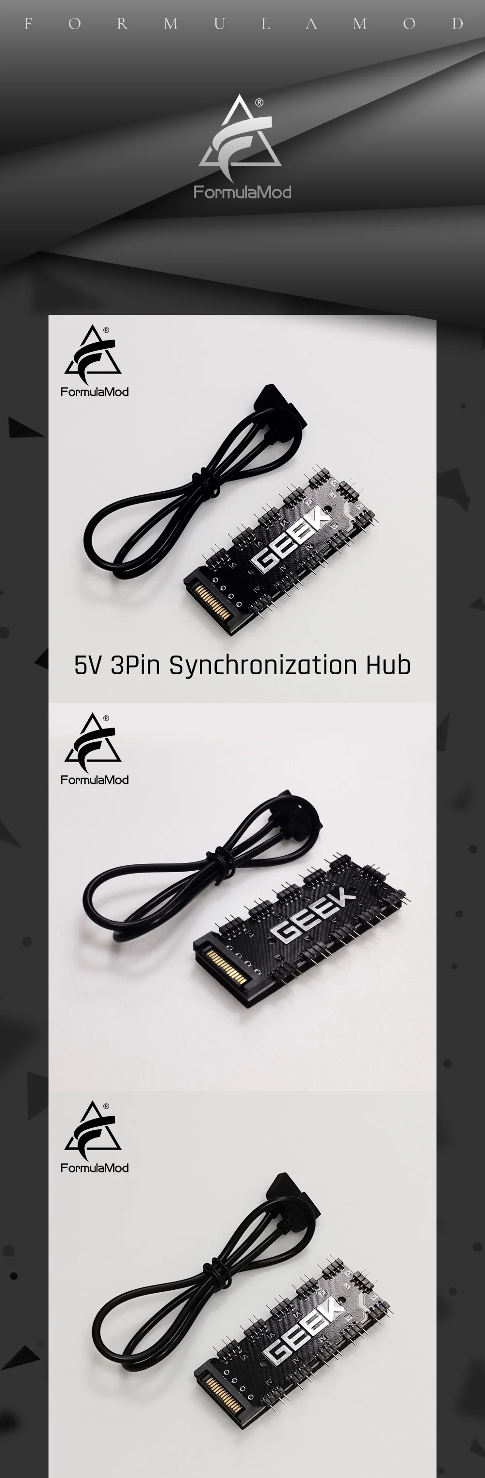 FormulaMod Fm-TBJXQ, Sata Тип 5 v 3 Pin RGB синхронизация концентратор, для 5 v синхронизация освещения на материнскую плату, питание от Sata