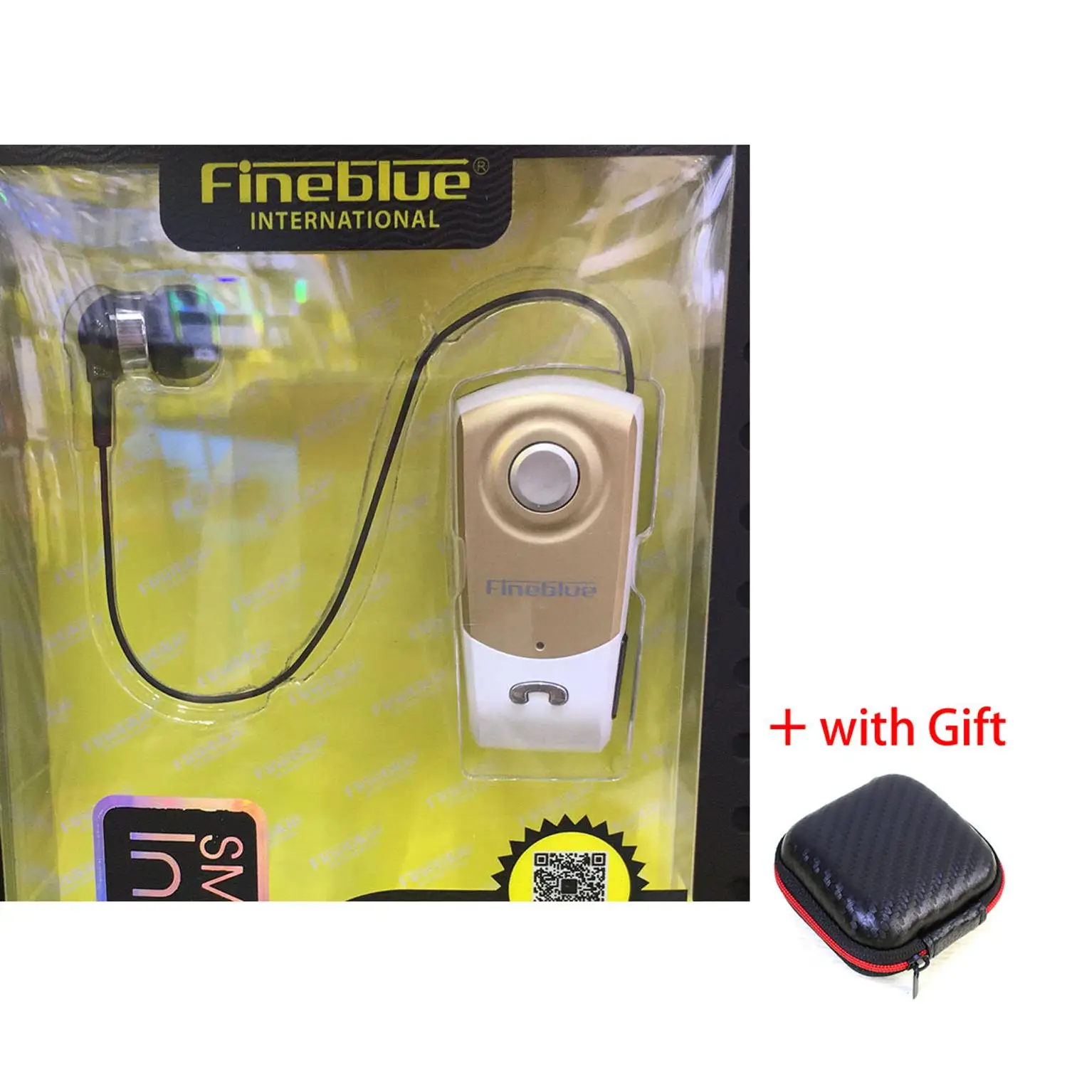 FINEBLUE F960, беспроводные Bluetooth наушники, оригинальные, свободные руки, портативность, масштабируемые наушники-вкладыши с зажимом для микрофона, наушники для телефона - Цвет: Золотой