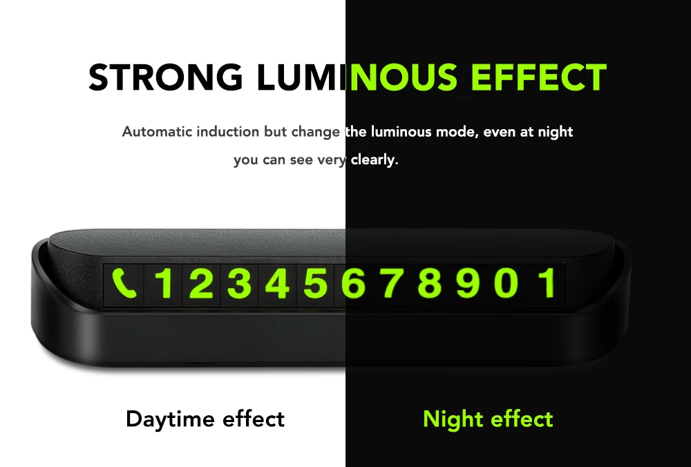 Luminous Car Temporary Parking Card Sticker for Hyundai Creta I10 I20 Tucson Elantra Santa Fe 2016 2017 2018 | Автомобили и