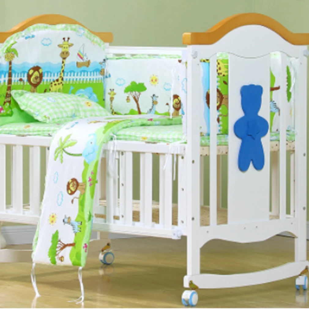 

60*120cm Baby Crib Bumpers Child Bedding Set Bed Bumper Baby Infant Cradle Cot Protector Pure Cotton 6pcs/set ZT29