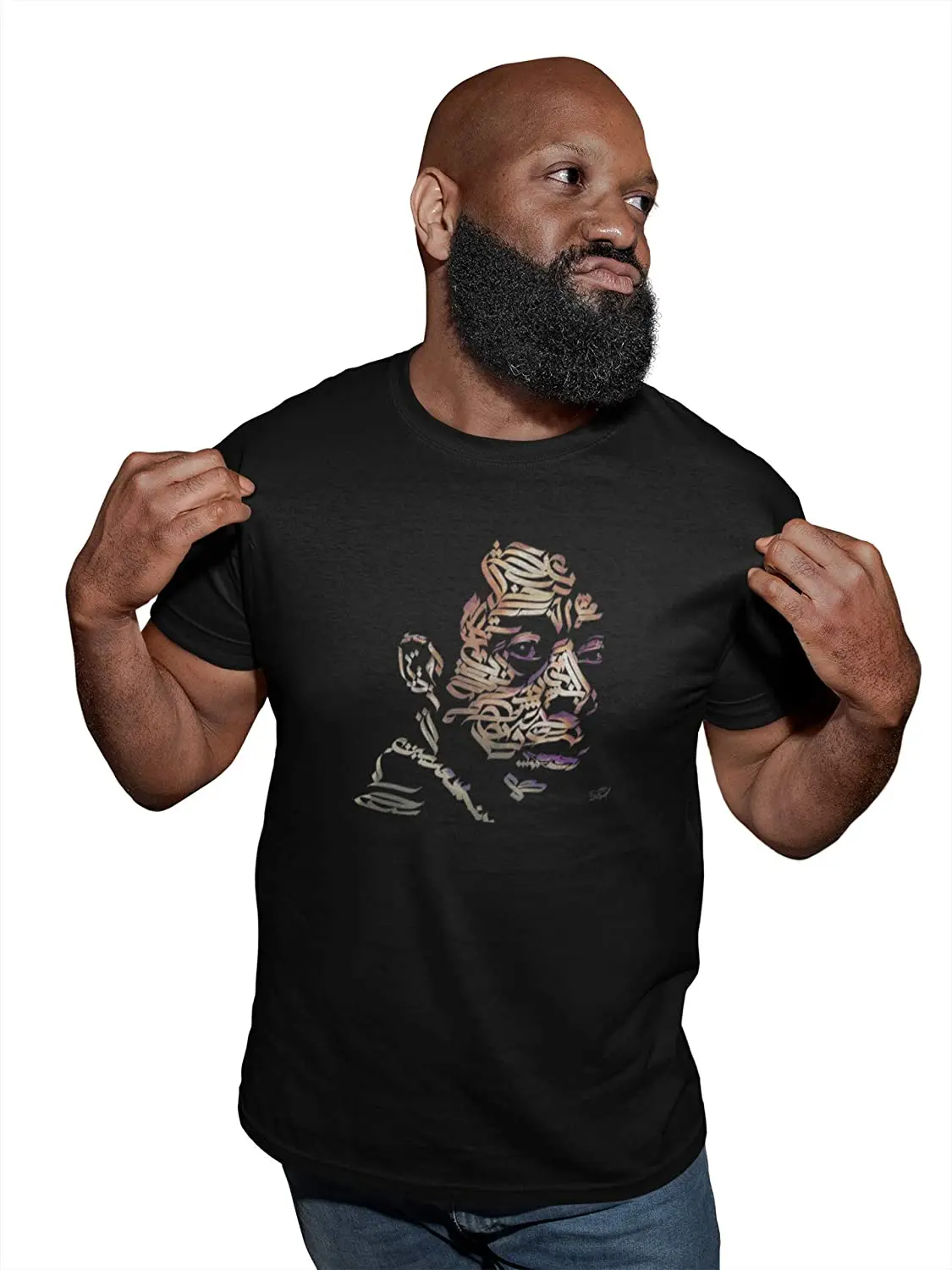 

2021 Summer Men's T-shirt Virtual Fuzzy Portrait Pattern Printing Casual High-quality Simple and Comfortable Men's Clothing