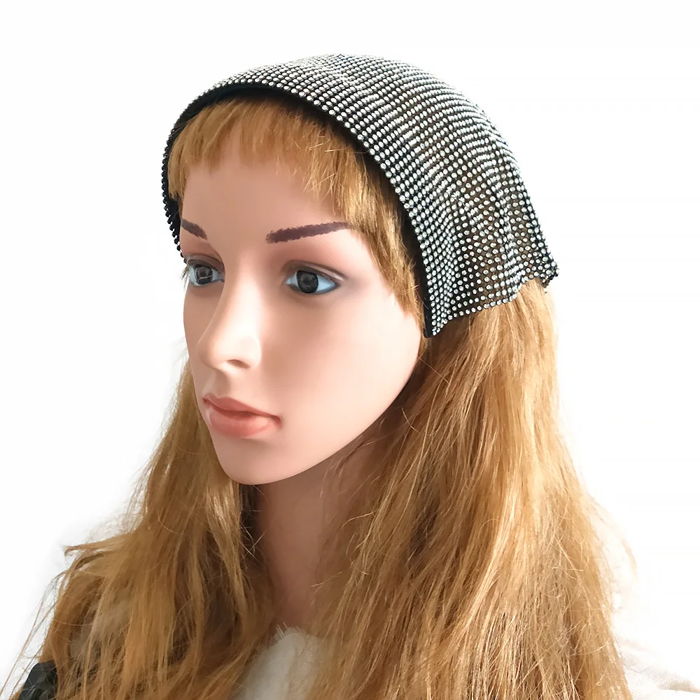 AWAYTR 2021 новая мода блестящие стразы повязка на голову тюрбан для женщин Bejewled