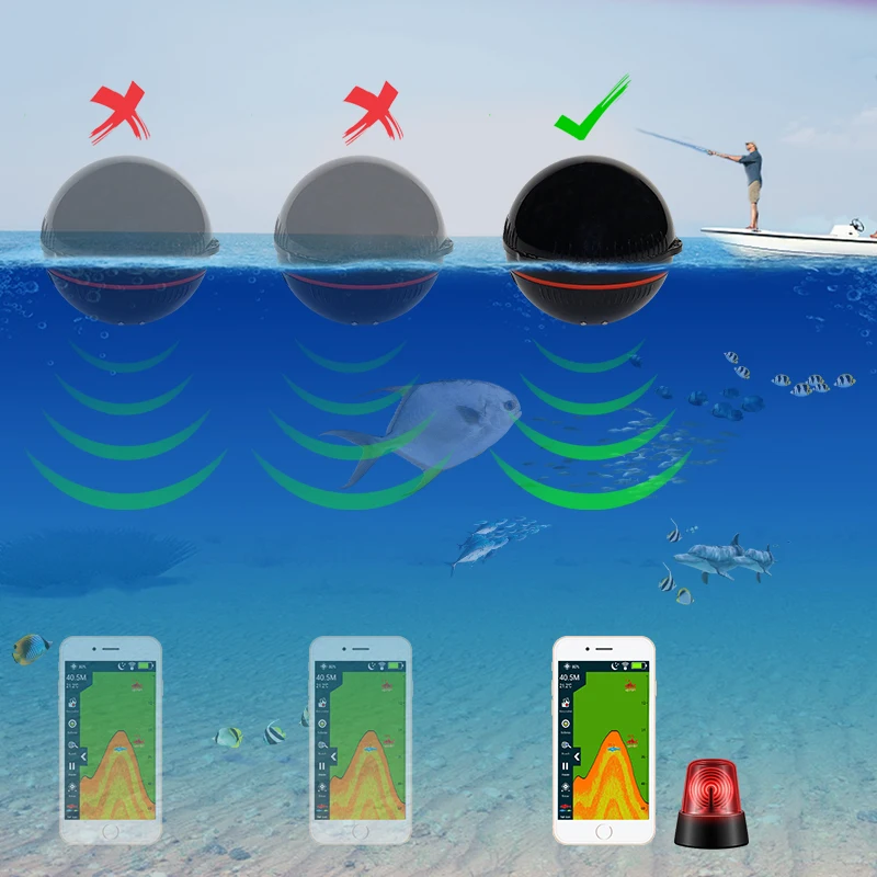 Эхолот-рыболокатор Erchang портативный беспроводной с поддержкой Bluetooth и IOS Android |