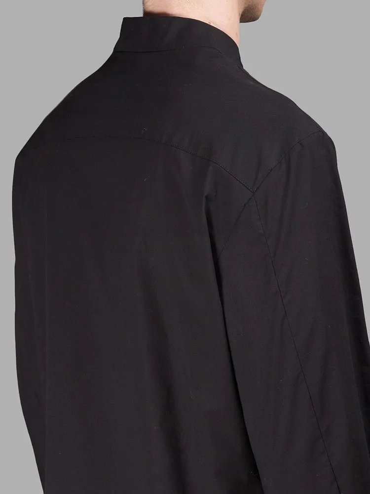 Мужская одежда модная свободная и удобная Однотонная рубашка средней длины с