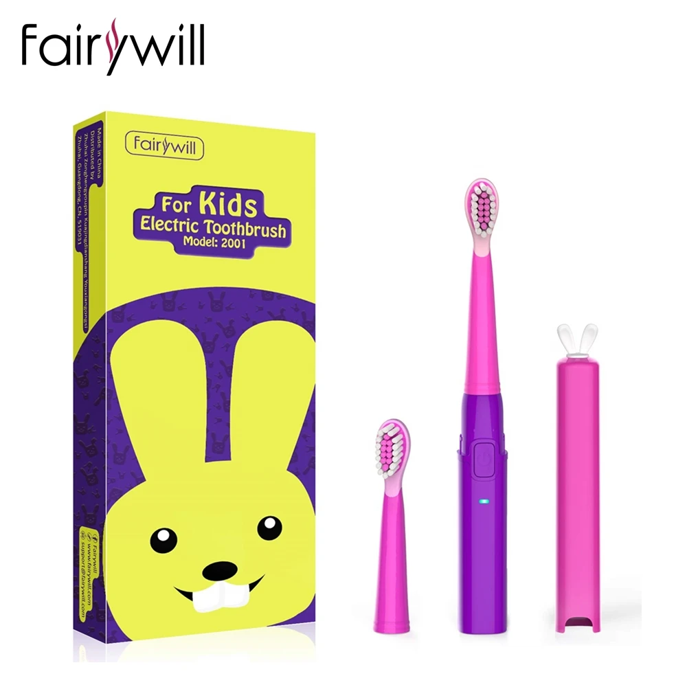 

Fairywill Sonic Electric Toothbrush Rechargeable 2001 Kids Soft Tongue Cleaner 3 Modes 4 Hours Charge Smart Timer 2 Heads
