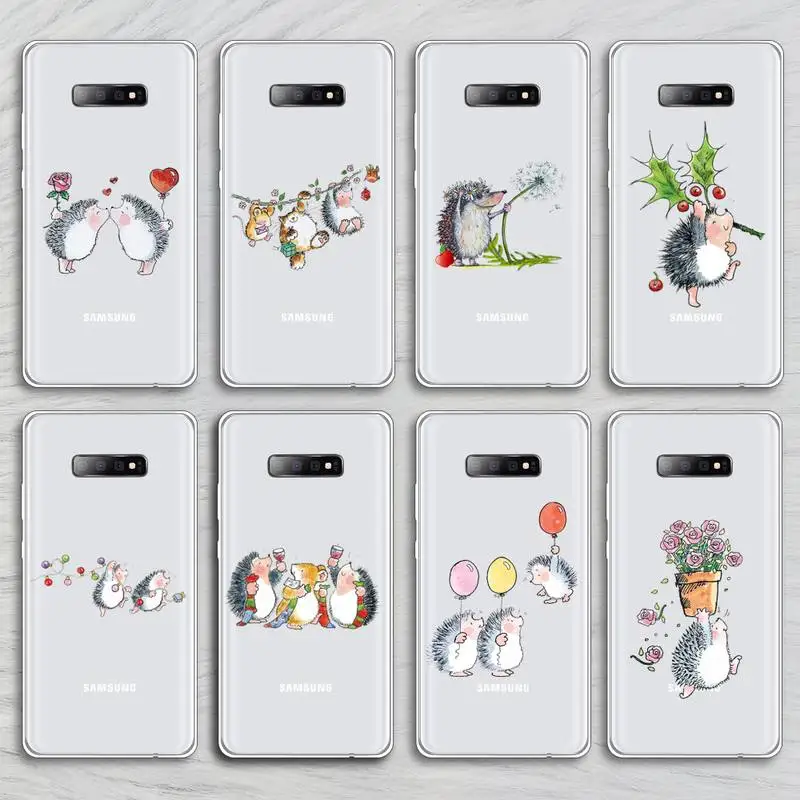 

Hedgehog cartoon funny animal Phone Case Transparent For Samsung Galaxy A S 8 9 10 12 20 21 40 50 52 51 70 71 2019 fe ultra plus
