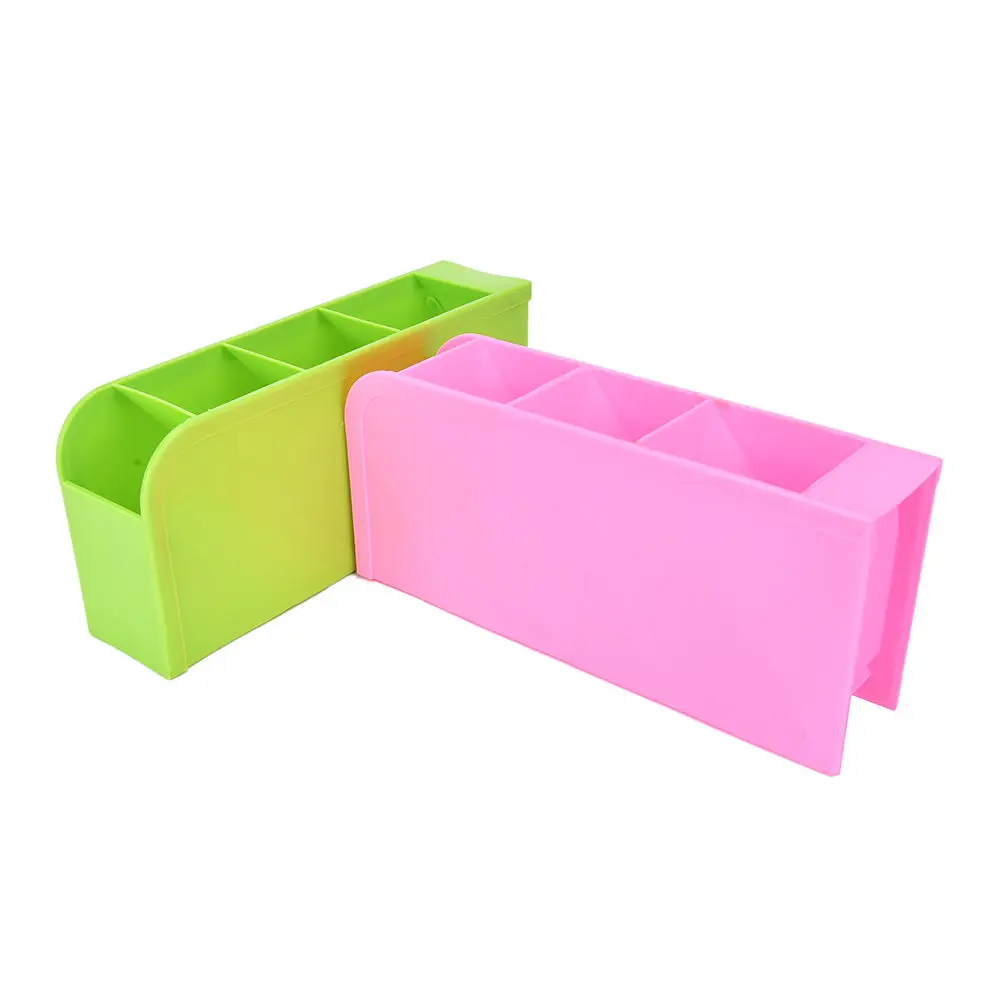 Macaron color desktop storage box thickened plastic rectangular debris sorting four boxes |