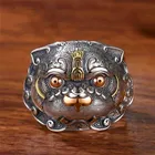 Кольцо Pixiu в китайском ретро стиле унисекс, мифическое животное, Преувеличенные милые очаровательные аксессуары для вечеринки, повседневные аксессуары