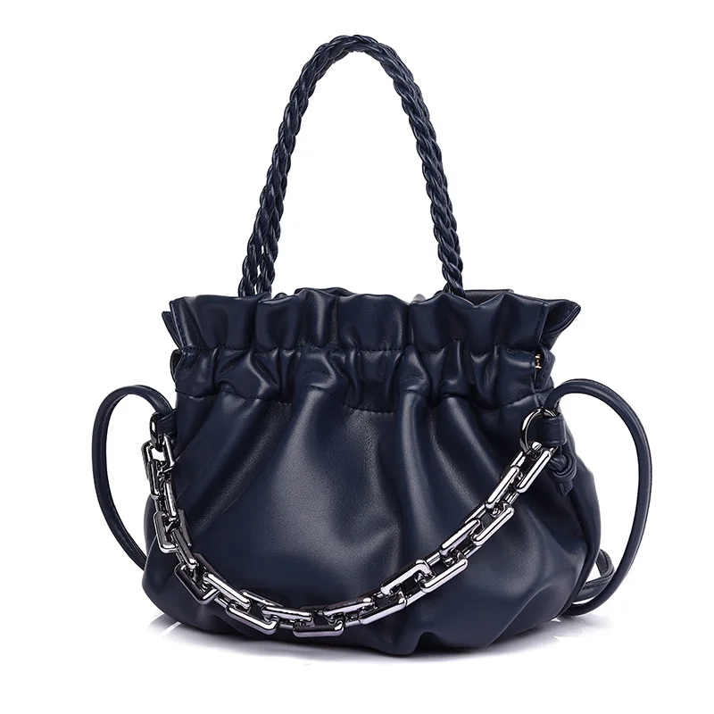 

Женская сумка в стиле ретро, плиссированная сумка с цепочкой, 2021