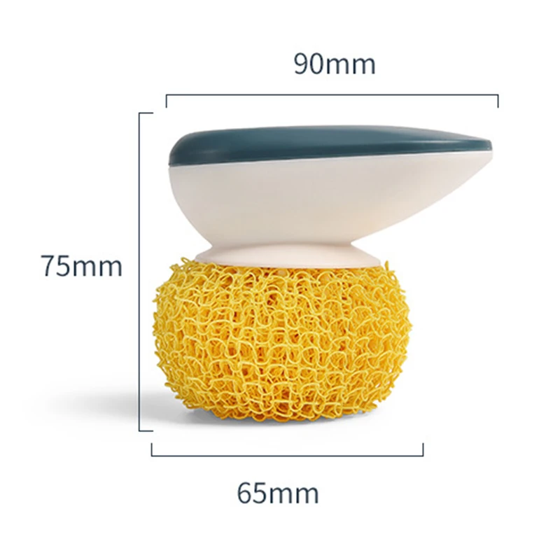 

1PC Pot Brush Oil-Proof Detachable Nylon Wire Ball With Handle Cleaning Brush Cleaning Ball For Home Kitchen Cleaning Tools