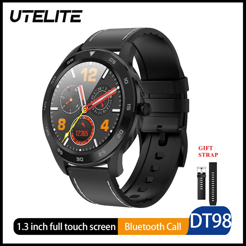 Умные часы UTELITE DT98 с Bluetooth и вызовом для мужчин IP68 водонепроницаемые PPG мониторинг