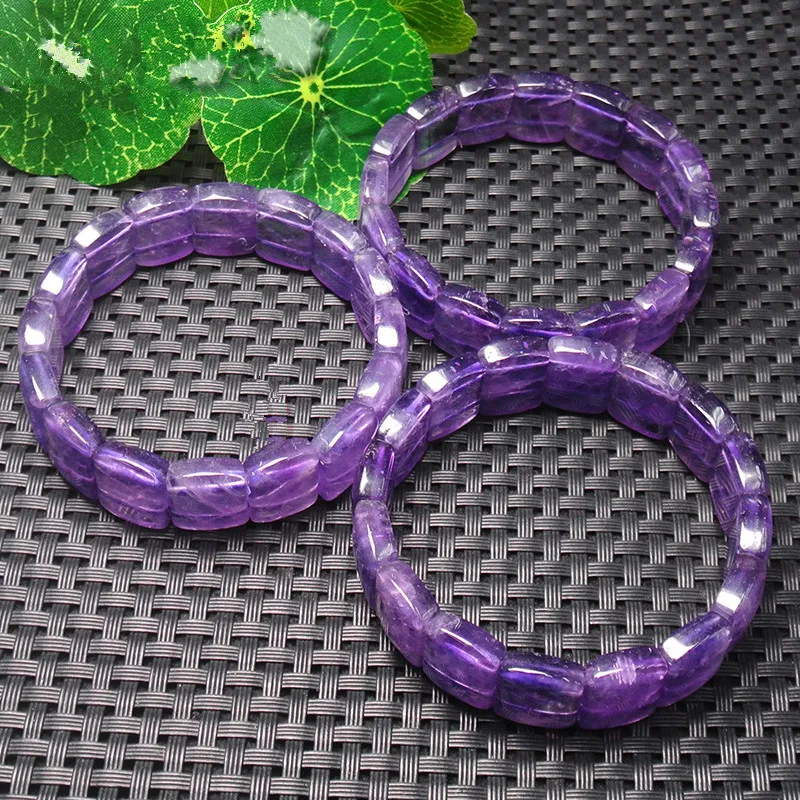 

one piece amethyst square 12*16mm bracelet 7.5inch FPPJ wholesale beads nature Xmas woman gift