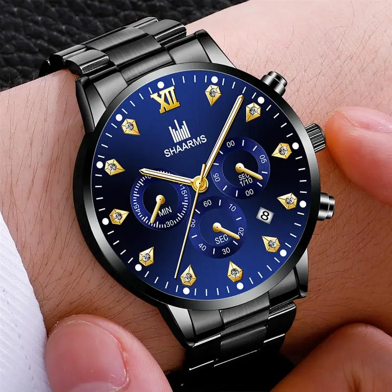 Мужские часы модные стразы кварцевые Relogio Masculino военные спортивные
