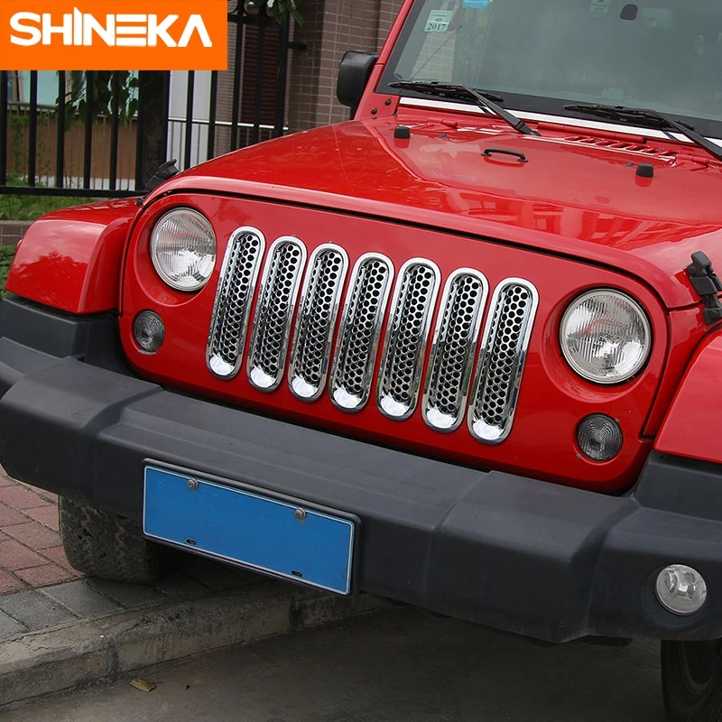SHINEKA гоночные грили для Jeep Wrangler передняя вставка решетка с Сотами декоративный