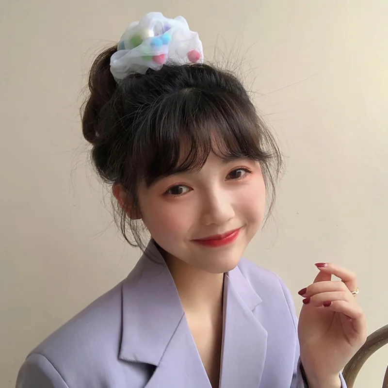 Модное женское шифоновое Сетчатое большое тонкое кольцо для волос сетка