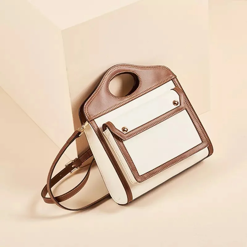 2019 новая женская сумка из натуральной кожи портативная деловая с холщовой сумкой