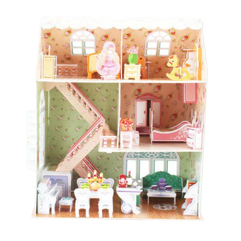 Набор для сборки деревянного кукольного домика Европейский пляжный