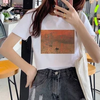 the great wave of aesthetic t shirt women tumblr 90s fashion graphic tee cute t shirts and oil painting summer tops female