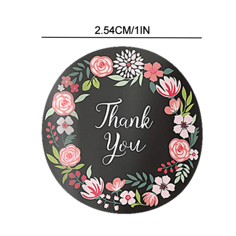 

500pcs per roll seal sticker thanks you handmade crafts decoration stickers round floral scrapbooking for package seal labels