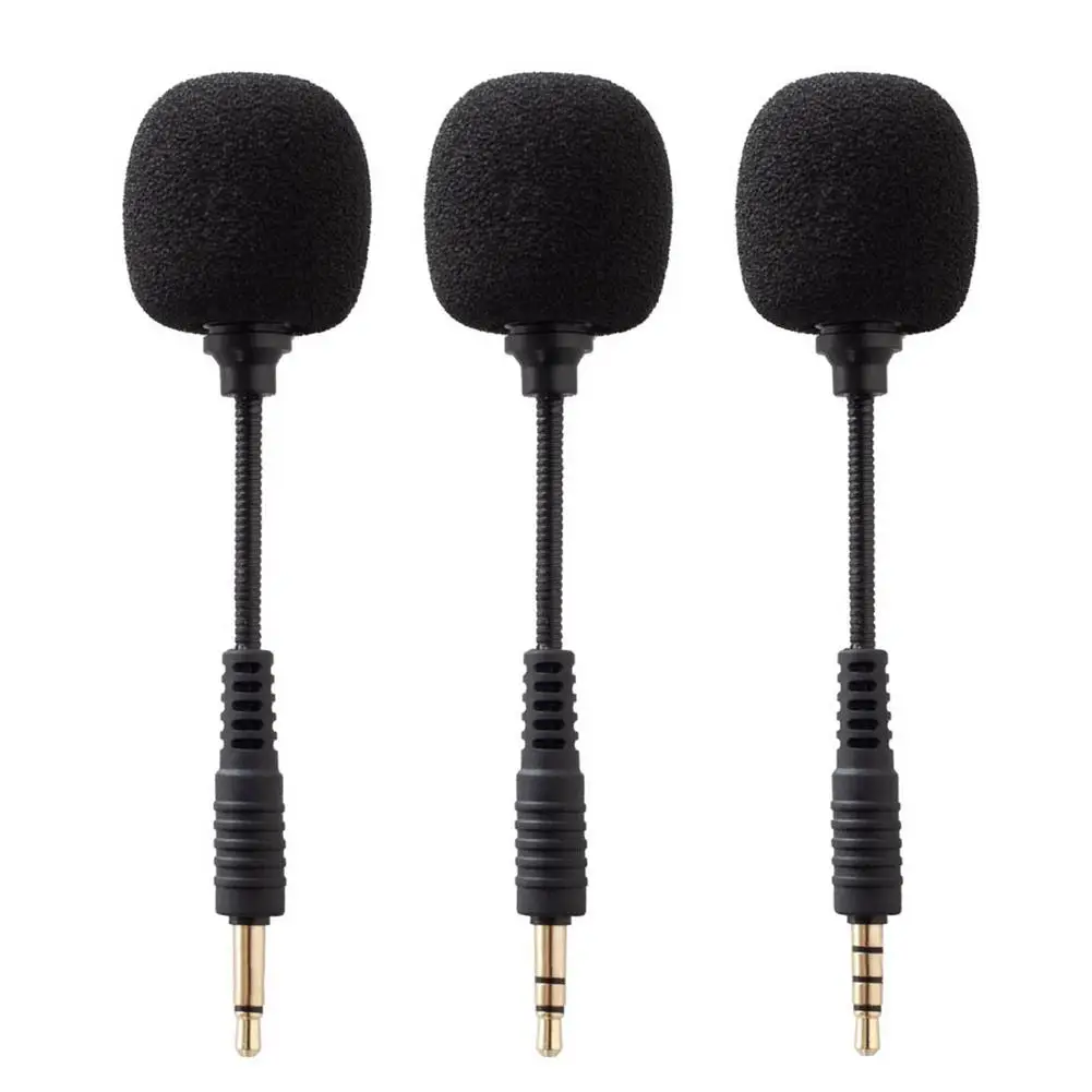 

Mini Condenser Microphone 360 Degree Bent Clear Voice Headset Microphone Replacement Game Aux 3.5mm Speaker