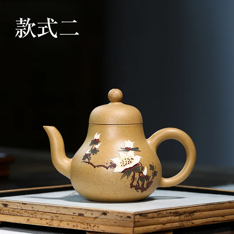 

Yixing pure handmade purple clay pot raw ore section mud Decal siting tea pot tea set shop