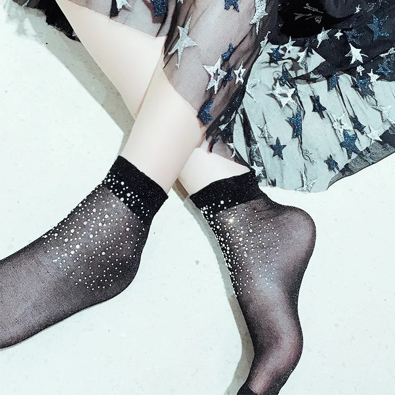 Высокие Модные прозрачные сетчатые носки KASURE с фотоэлементами для женщин и