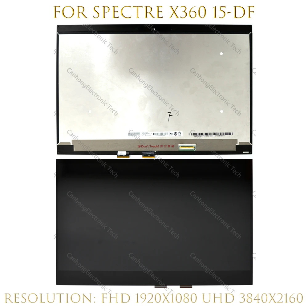 

15.6" 4K UHD For Hp Spectre x360 15-df Series TPN-Q213 LCD Touch Screen Digitizer Full Assembly L38112-001 L38114-001