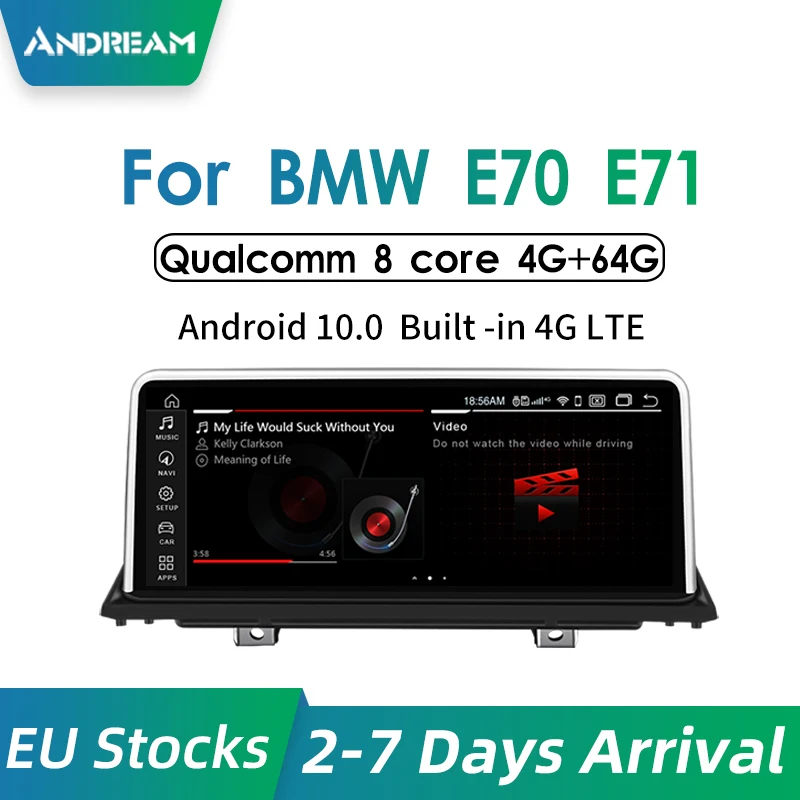 Andream 10 25 &quotAndroid 9 0 PX6 6Core Автомобильный мультимедийный плеер для BMW E70 E71 E72 X5 X6 Bluetooth