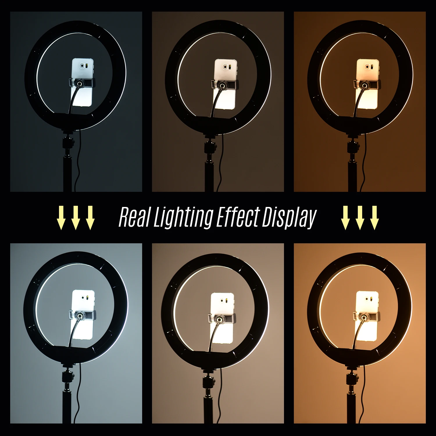 Светодиодная кольцевая лампа для селфи 13 Дюймов 10 Вт с регулировкой яркости