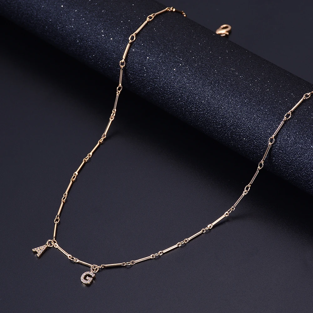 3UMeter Очаровательное ожерелье с именем на заказ колье буквами циркониевое