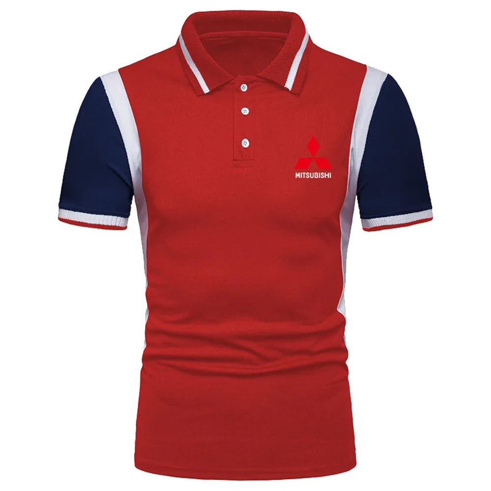 

Men's summer Mitsubishi lapel POLO shirt letter printing short-sleeved T-shirt business casual T-shirt male AC18