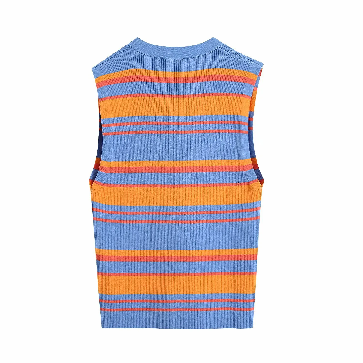 Новинка лета 2020 Женский трикотажный жилет без рукавов в полоску стиле zaraing