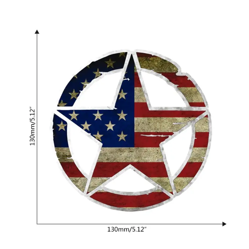 

13CM*13CM Universal Reflective Star Military Die Cut Decal PET Car Sticker