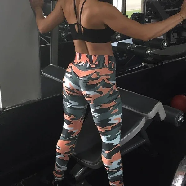 

2021 Summer Hot Camouflage High Waist Stretch Sweatpants Women's Tight-fitting Buttocks Women's Pants
