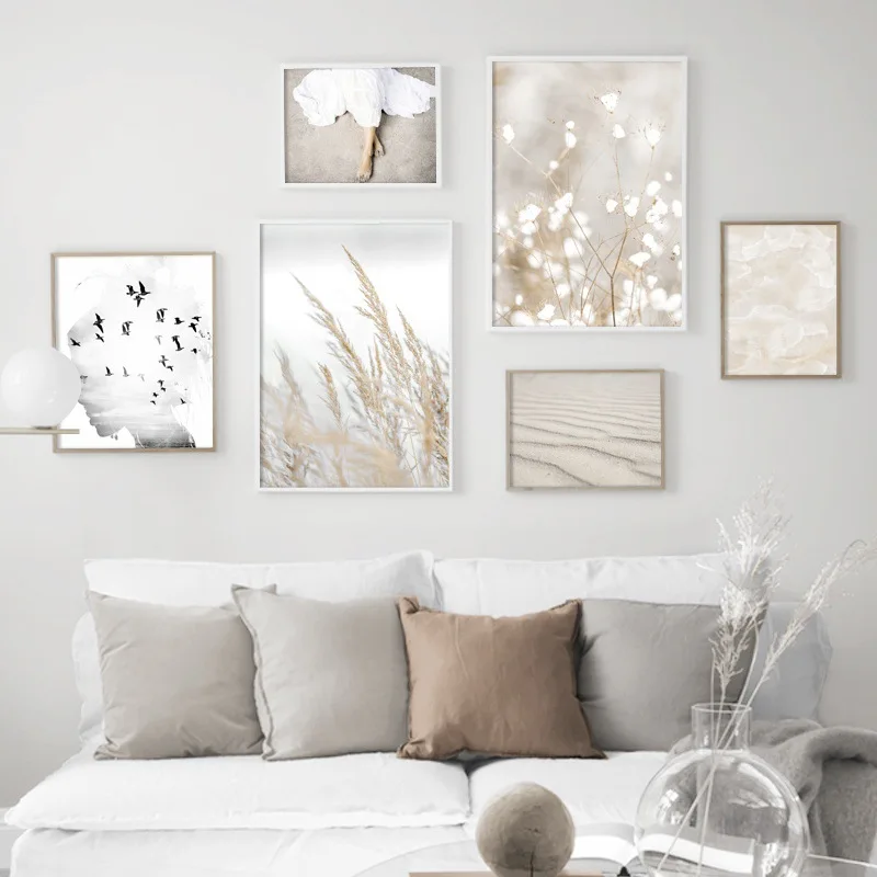 

Flower Plant Bird Girl Desert Nordic Decorative Canvas Painting For Living Room Wall Decoration Home Decor