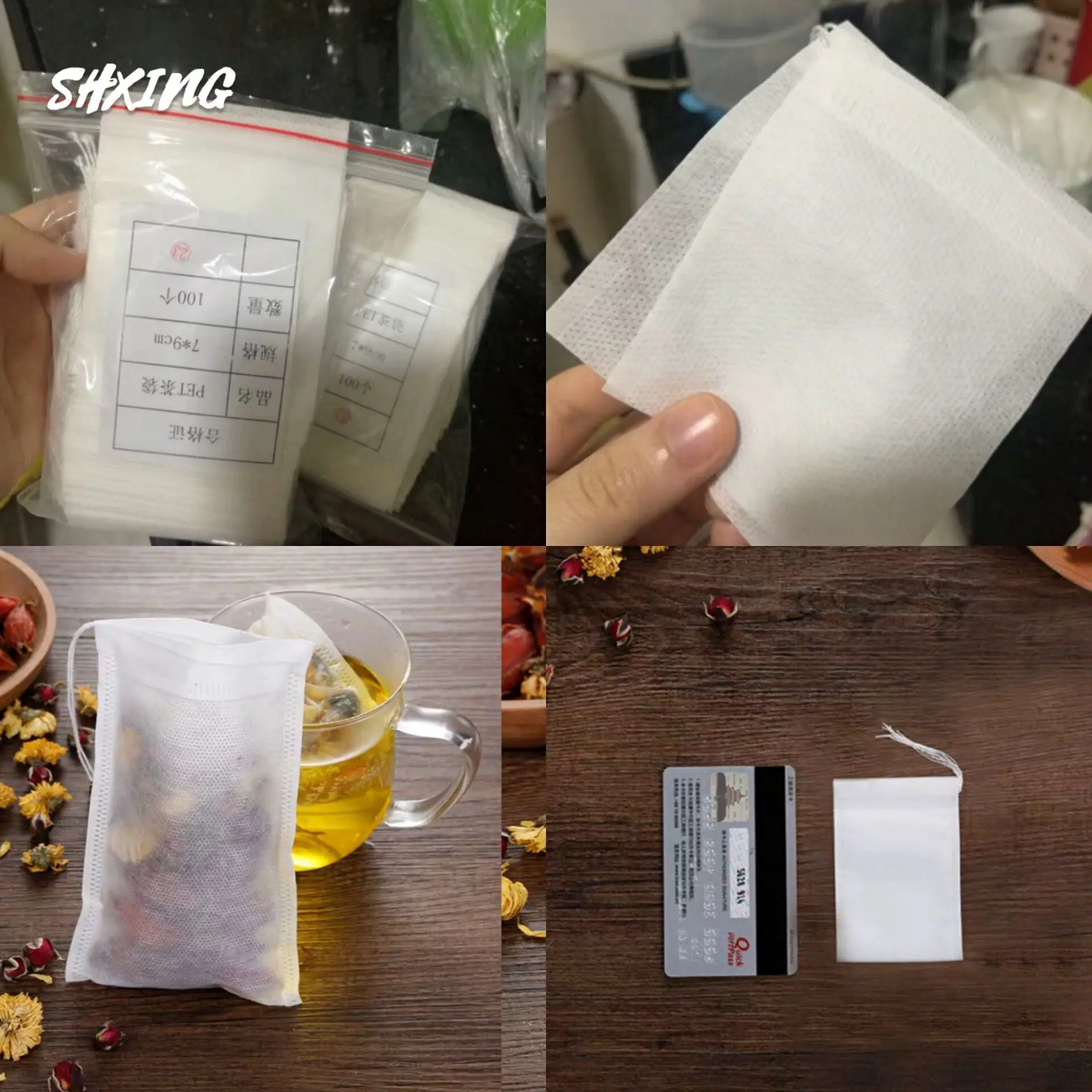 Чайные пакетики 100 шт. для чайного пакетика инфузор со шнурком Heal Seal 5 5X7 см саше из