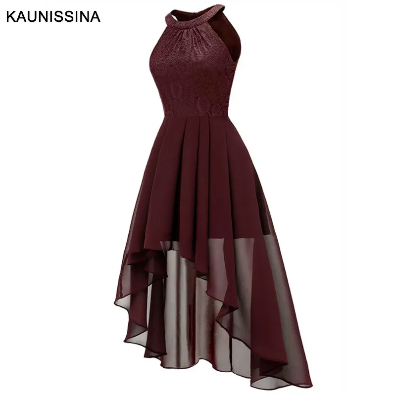 Коктейльное платье KAUNISSINA женское элегантное асимметричное с лямкой на шее