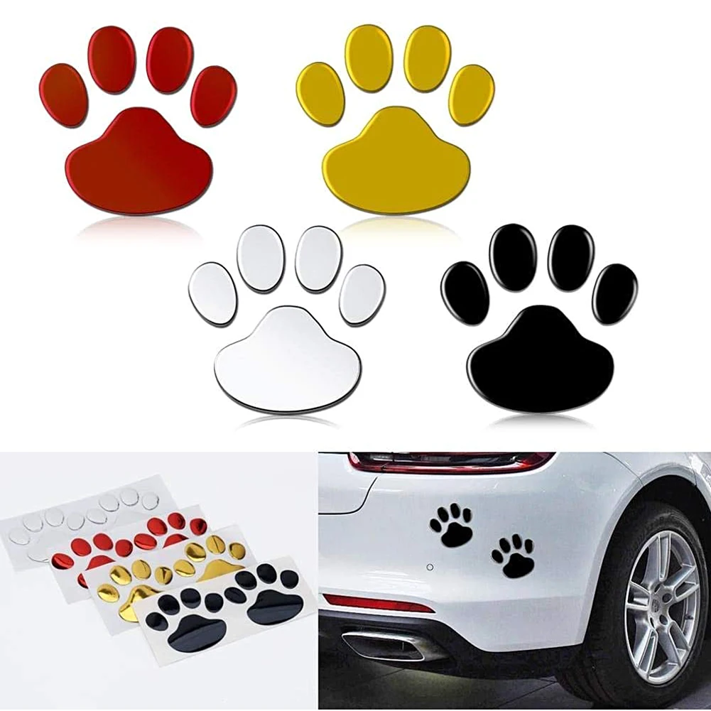 2 шт./компл. автомобиля наклейки классный дизайн Paw 3D животных Собака Следы след на