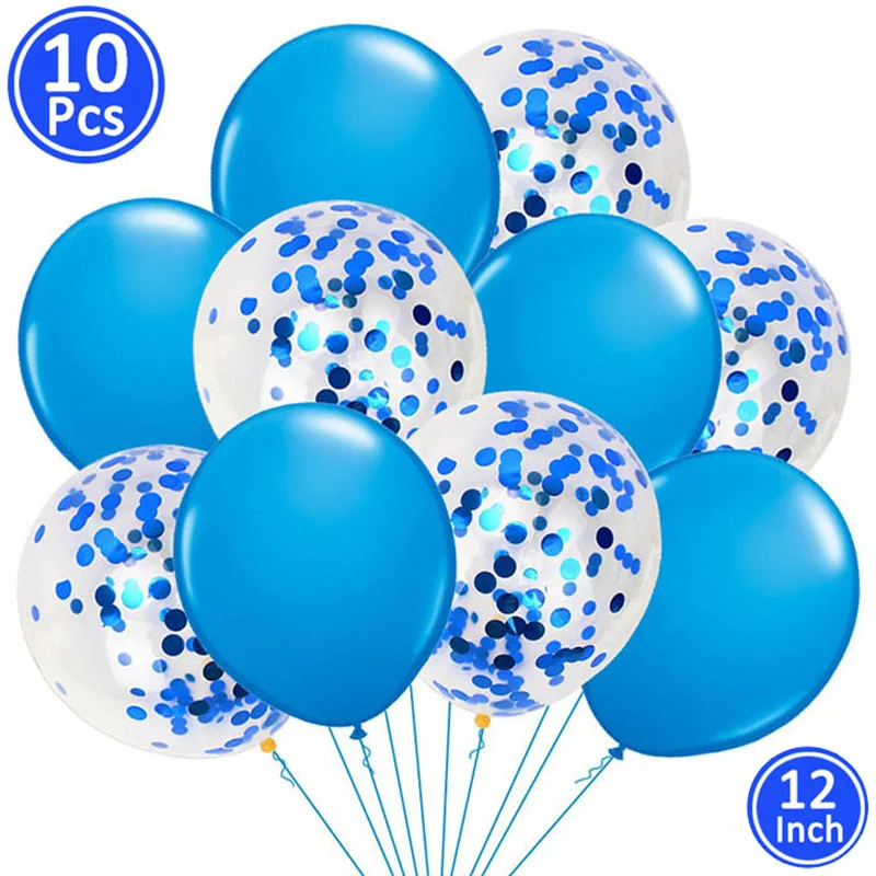 blue 10 шт смешанный воздушный шар "Конфетти" Свадебные украшения для детского душа Девичник вечерние DIY Настольные принадлежности - Цвет: blue