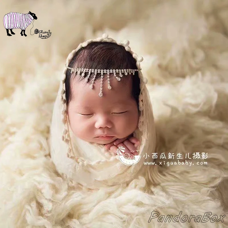 Повязка на голову принцессы с кристаллами для новорожденных реквизит фотосессии