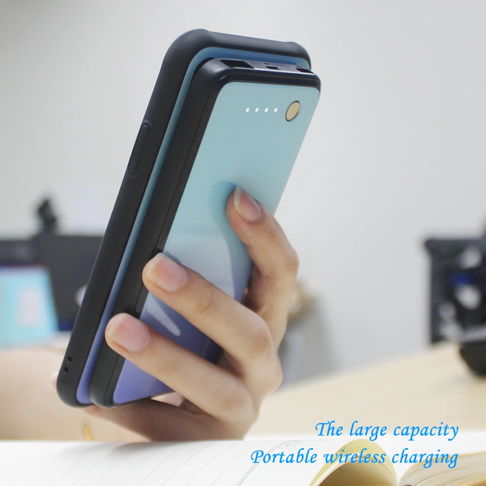 

2 in 1 Ultra Thin Magnetic Wireless Powerbank Cover for iPhone Xs Max Battery Case for iPhone Xs XR Battery Charger Case