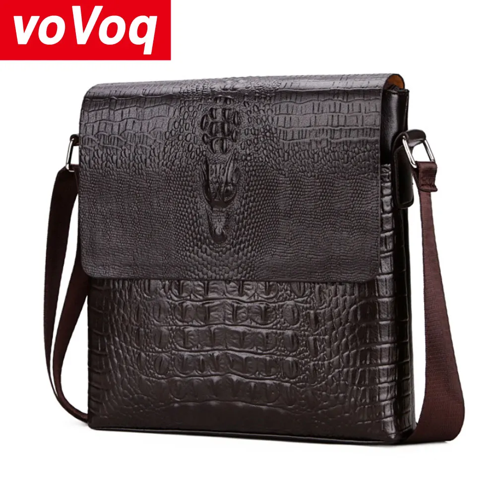 Люксовый бренд крокодиловый узор деловые мужские сумки через плечо