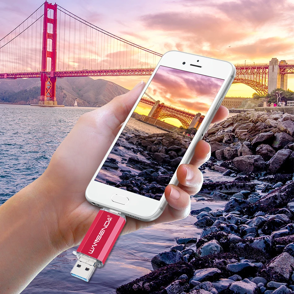 WANSENDA OTG USB флеш накопитель 3 в 1 128 Type C и Micro 32 ГБ 64 256 512 ГБ|USB флэш-накопители| |
