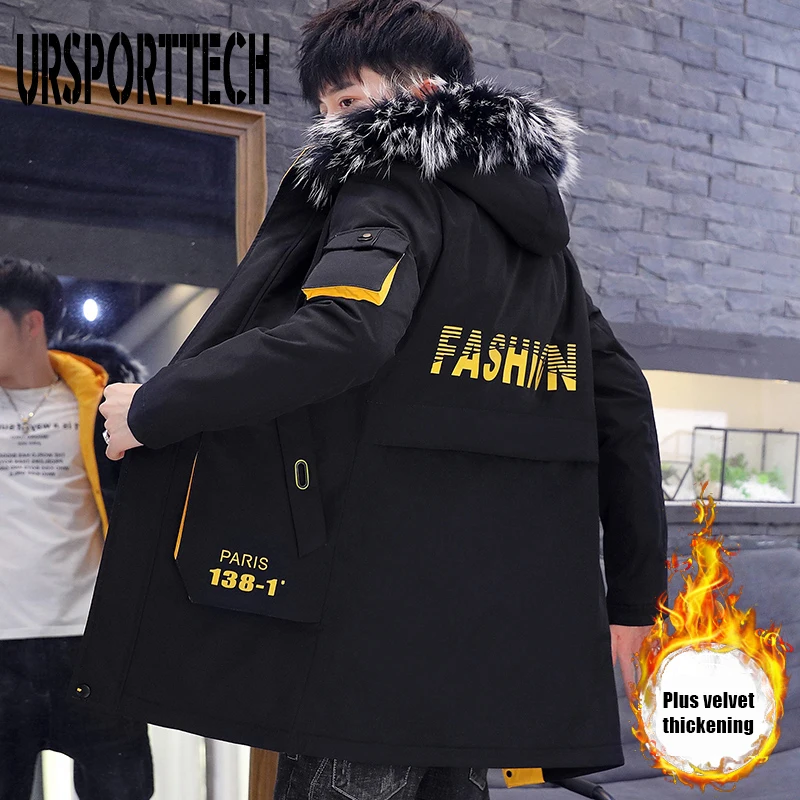 2020 Mens Winter Jacket Men Parkas Plus Size Casual Warm Thick Fur Collar Hooded Jacket Men Luxury Outwear Waterproof Parka Coat