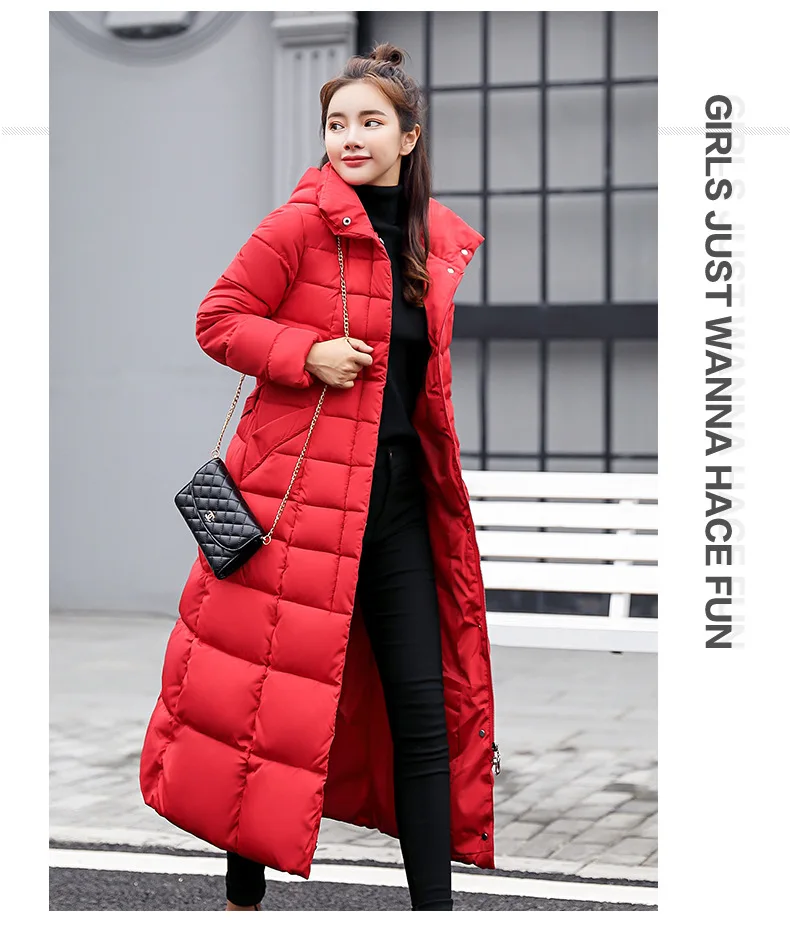 

Slim Women Long Warm Casual Coats Jackets Warm Woman Warm Parka Pockets Solid Ultra Light Duck Warm Jacket Fashion Outerwear